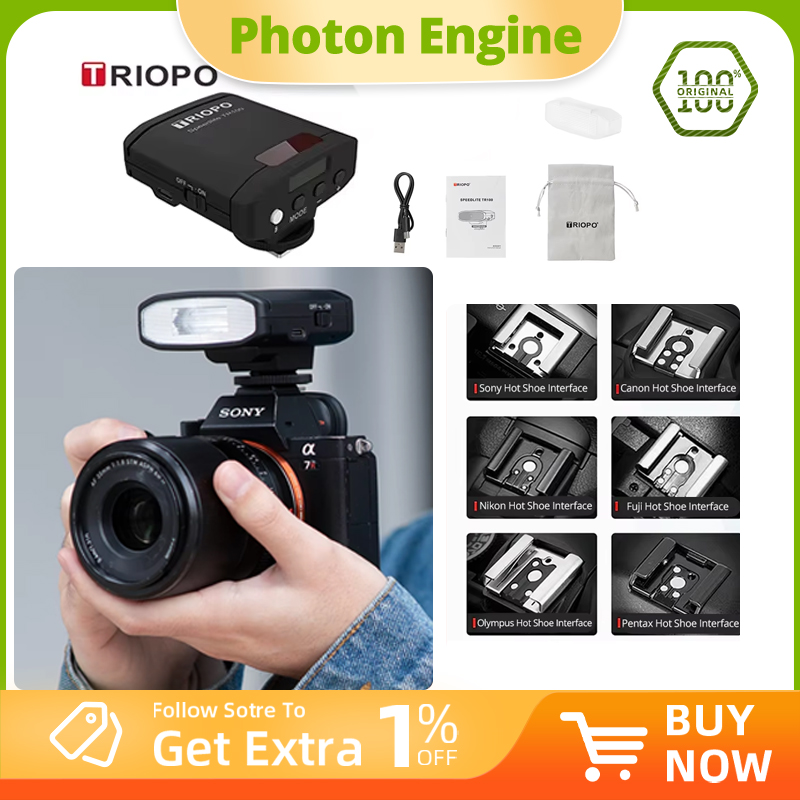 Photography Lighting Overhead - TRIOPO TR100 Mini Retro Flash Portabel