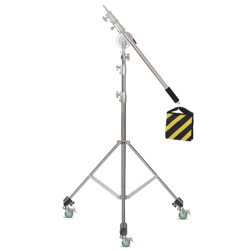 Photography Video Lighting Kit With Adjustable Tripod Stand - SH 2.8M dudukan lampu baja tahan