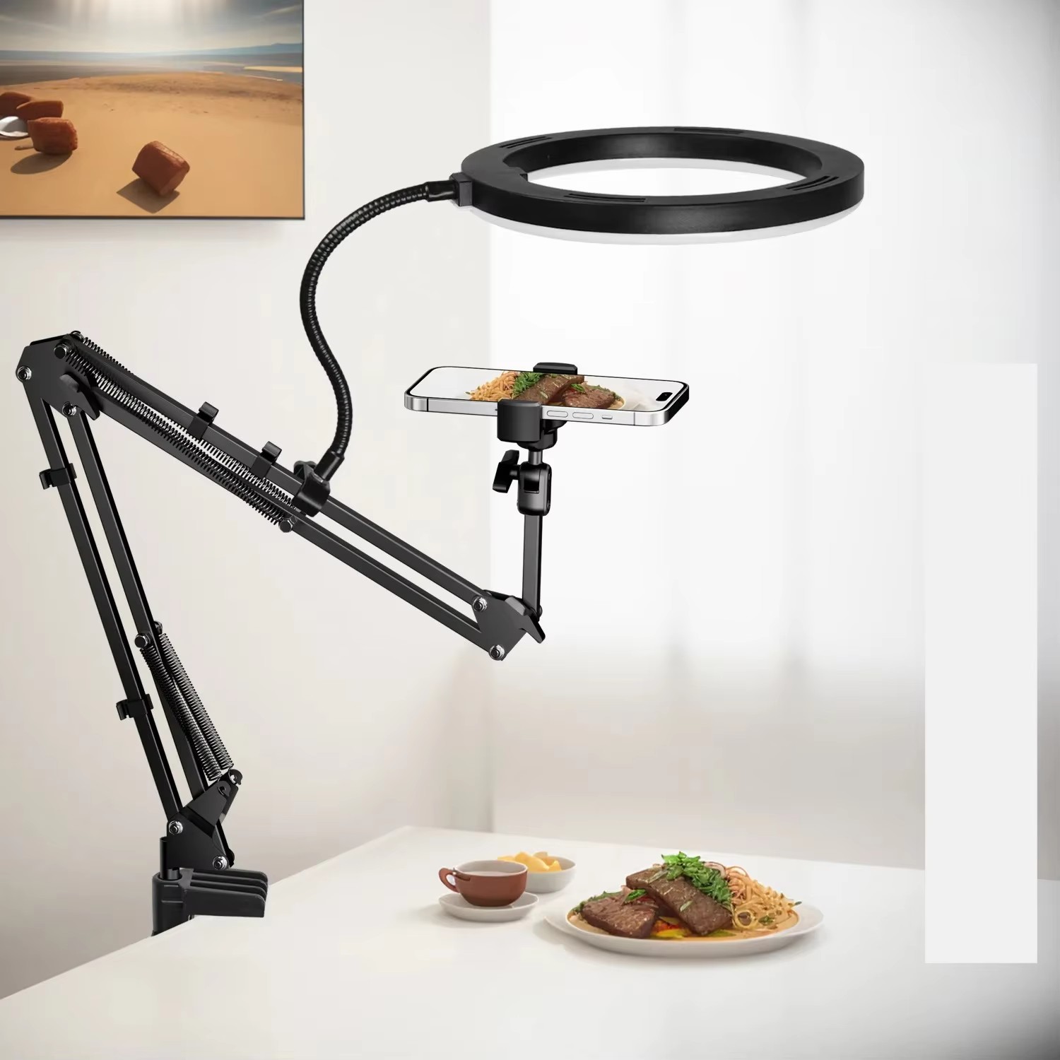 Photography Video Lighting Kit With Adjustable Tripod Stand - Kamera Perekam tetap, pencahayaan Overhead profesional