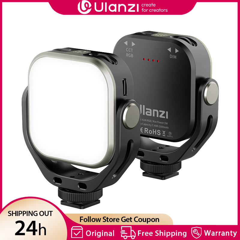 Photography Video Lighting Kit With Adjustable Tripod Stand - Lampu Video Ulanzi VL66 RGB 2500-6500K