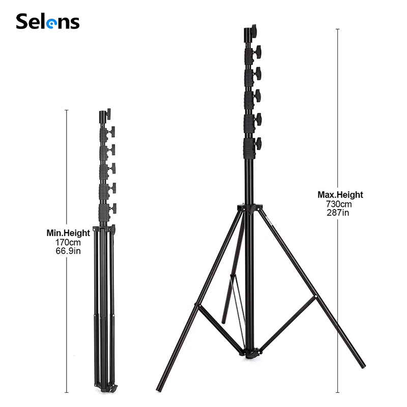 Photography Video Lighting Kit With Adjustable Tripod Stand - Statif Lampu Selens 7.3m dengan Bantalan