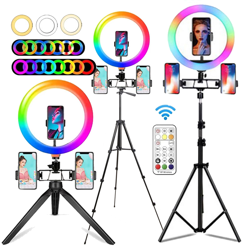 Photography Lighting Overhead - Ring Light RGB 10 Inch dengan