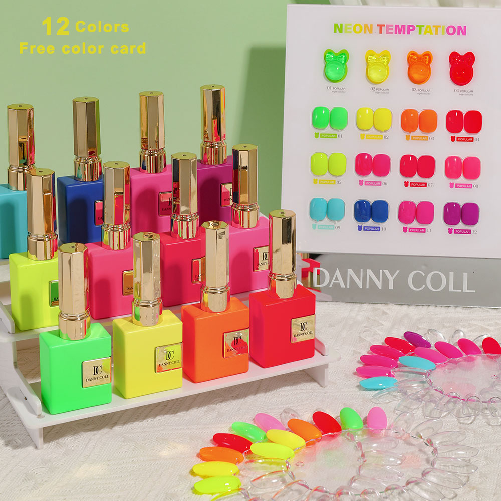 Coloured Gel Set - Cat kuku Gel fluoresensi warna-warni musim