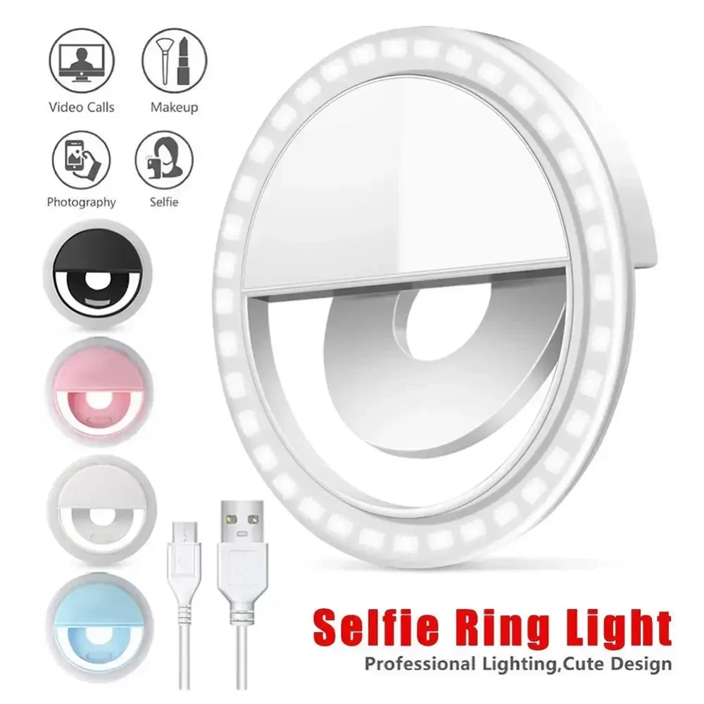 Photography Lighting Overhead - Lampu Cincin Swafoto LED Lampu Clip-On