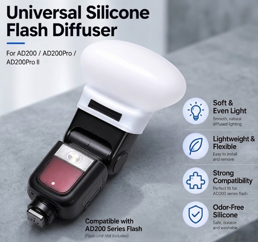 Photography Lighting Diffuser - Penutup Lembut Diffuser Flash Silikon Kompatibel