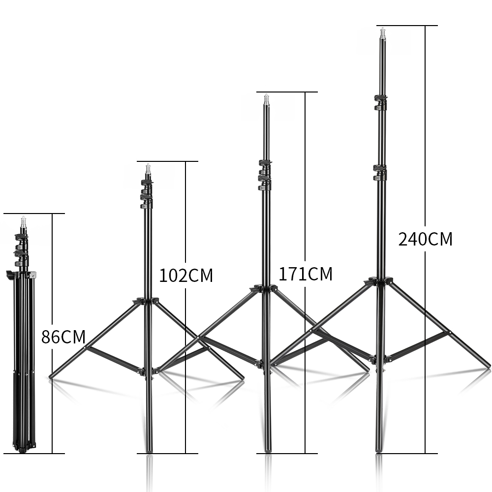240CM/7.9FT 1/4 Sekrup Penyang - Photography Video Lighting Kit With Adjustable Tripod Stand ulasan dan harga