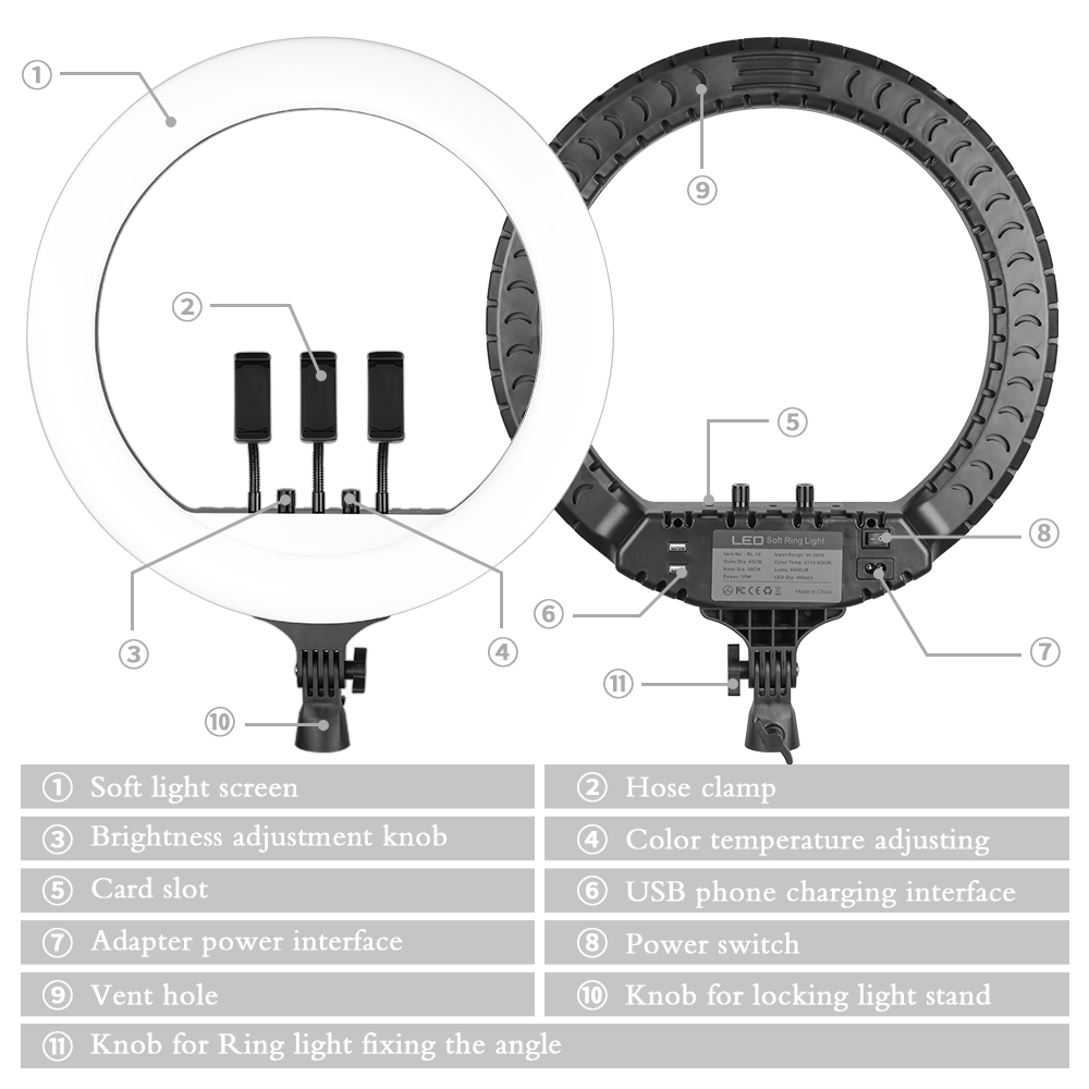 Lampu LED Selfie Video Ring Li - Photography Lighting Overhead ulasan dan harga