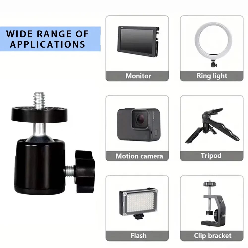Mini Ball Head 1/4 Screw 360 S - Photography Video Lighting Kit With Adjustable Tripod Stand ulasan dan harga