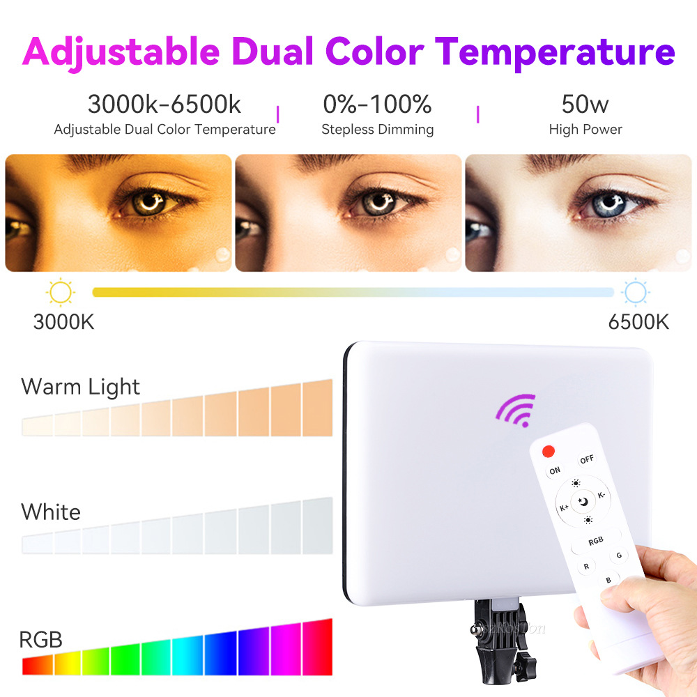 RGB 14 ''Lampu Video LED Remot - Torjim Rgb Photography Video Lighting ulasan dan harga