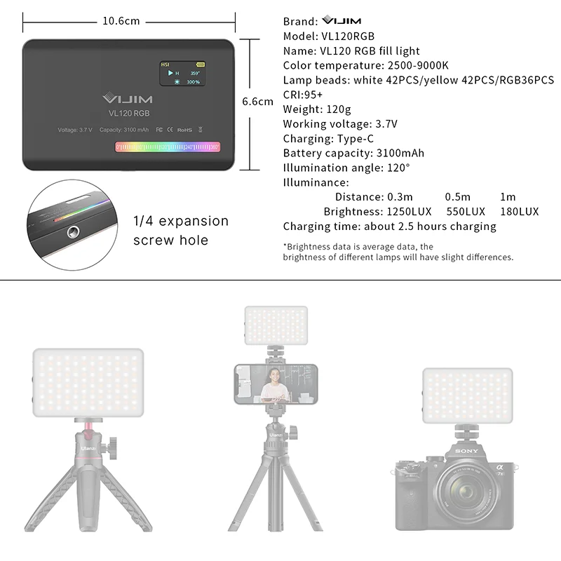 Lampu Isi RGB Saku New120 2026 - Photography With Lighting ulasan dan harga