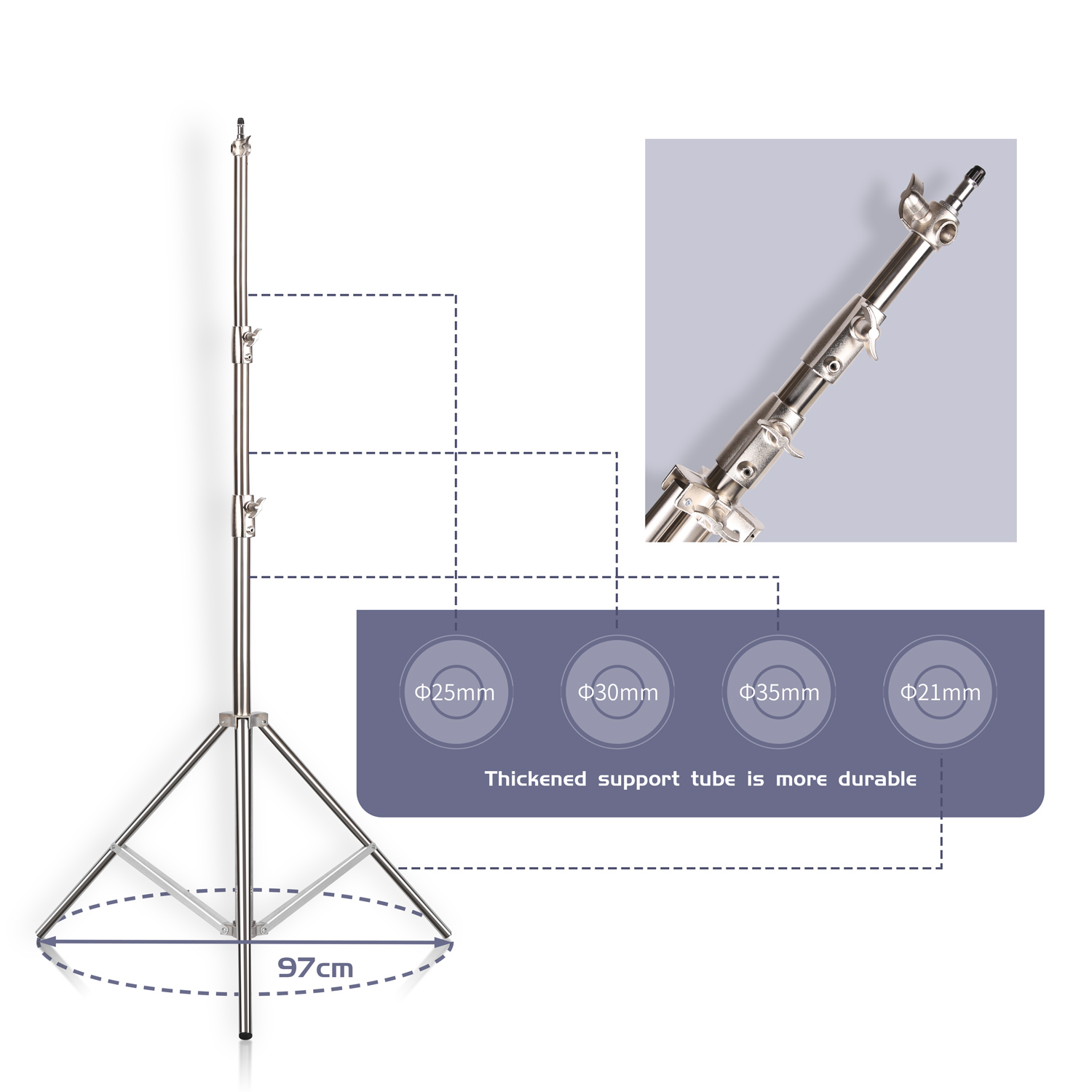 SH 2.8M dudukan lampu baja tah - Photography Video Lighting Kit With Adjustable Tripod Stand ulasan dan harga