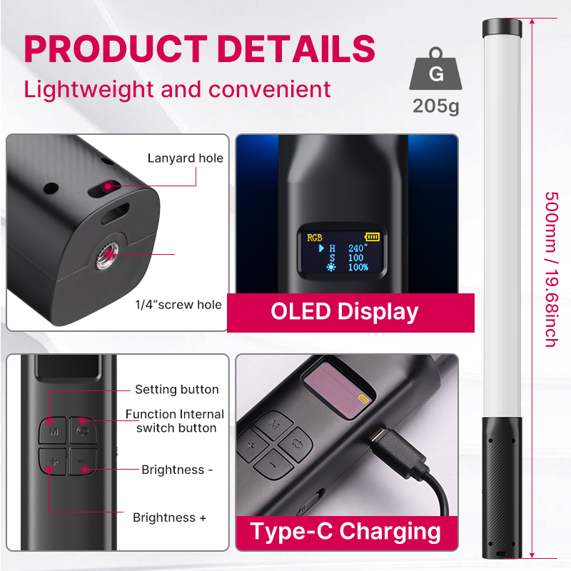 Ulanzi VL119 Lampu Stik Warna- - Torjim Rgb Photography Video Lighting ulasan dan harga