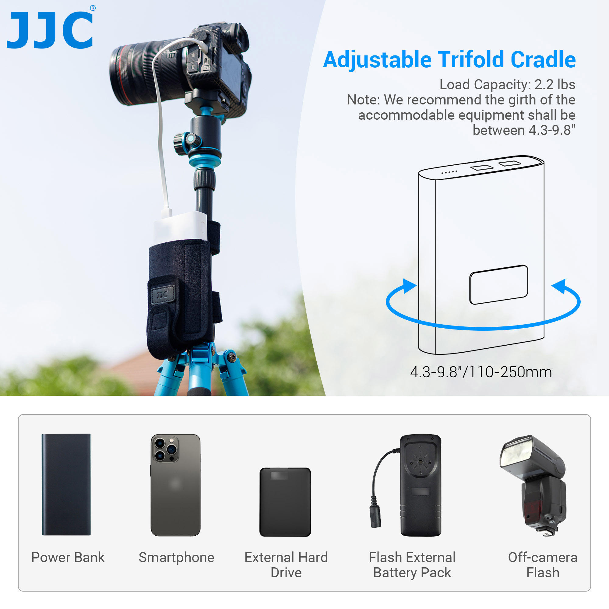 JJC tas dudukan kabel tali dud - Photography Video Lighting Kit With Adjustable Tripod Stand ulasan dan harga