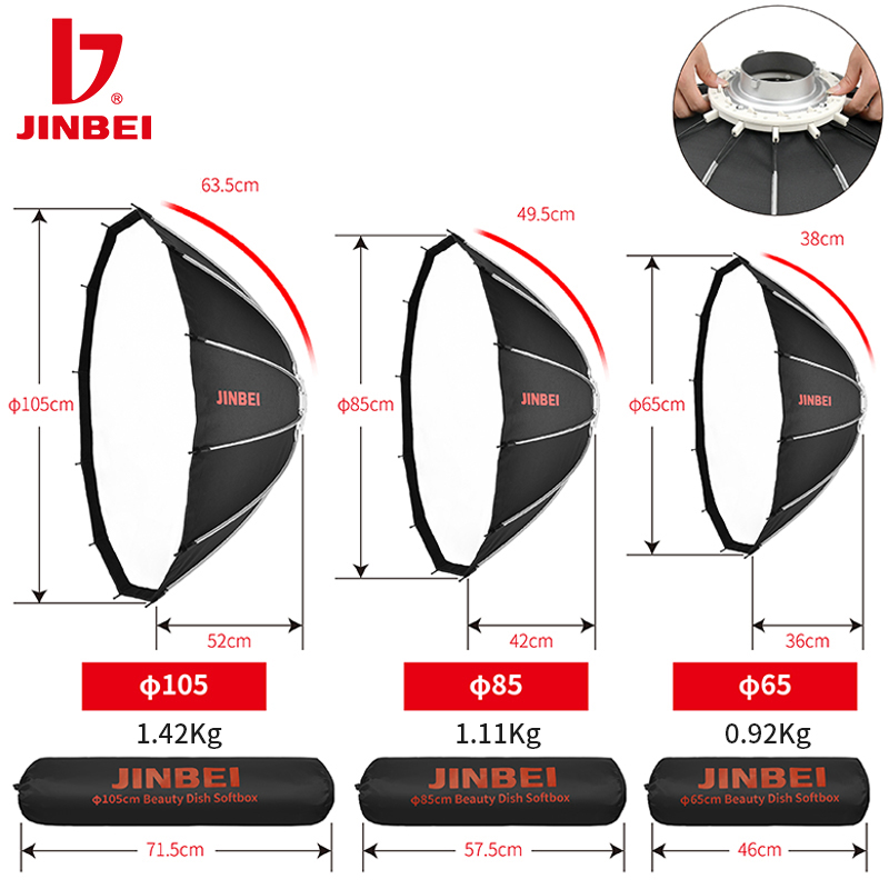 JINBEI 65 Quick Open Parabolic - Lighting In Photography Studio ulasan dan harga