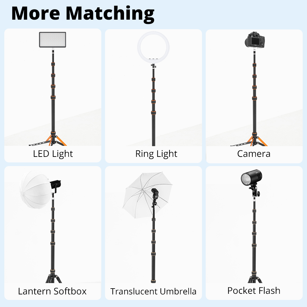 QZSD LS-255/285 2.2m 2.7m Trip - Photography Video Lighting Kit With Adjustable Tripod Stand ulasan dan harga