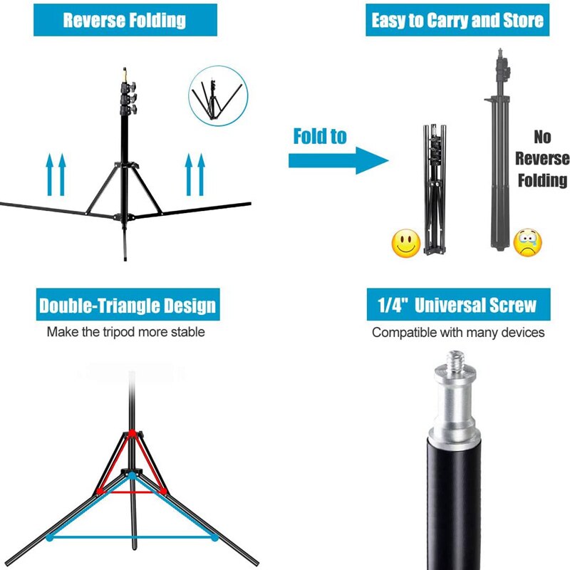 Nagnaz dudukan lampu fotografi - Photography Video Lighting Kit With Adjustable Tripod Stand ulasan dan harga
