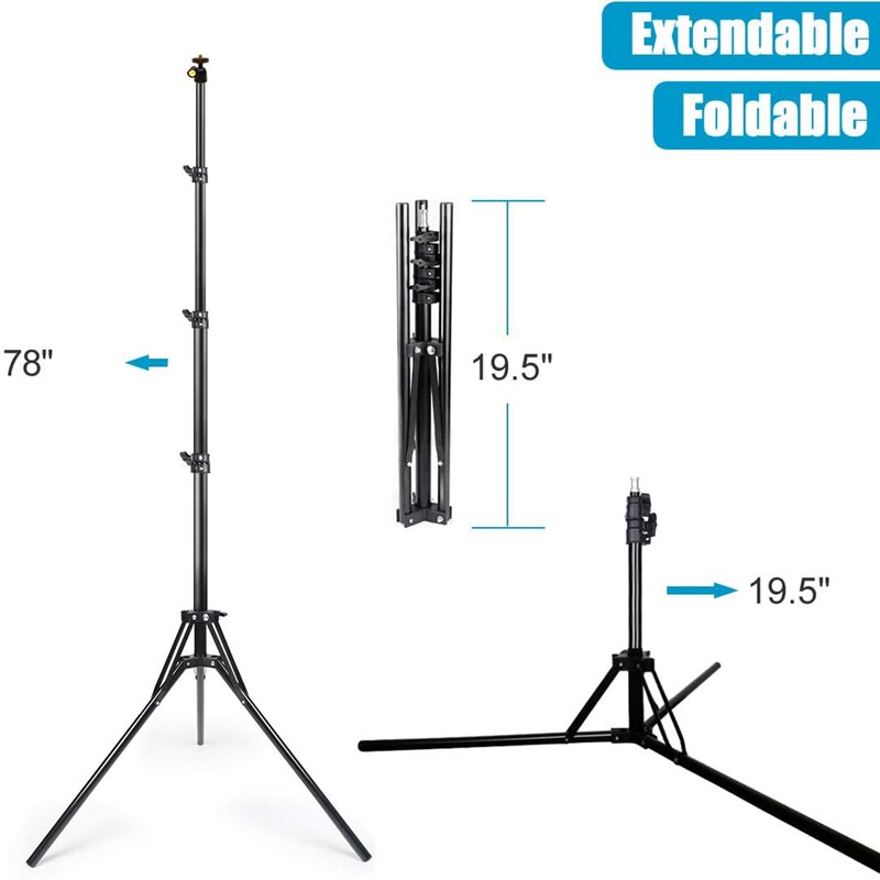 Nagnaz dudukan lampu fotografi - Photography Video Lighting Kit With Adjustable Tripod Stand ulasan dan harga