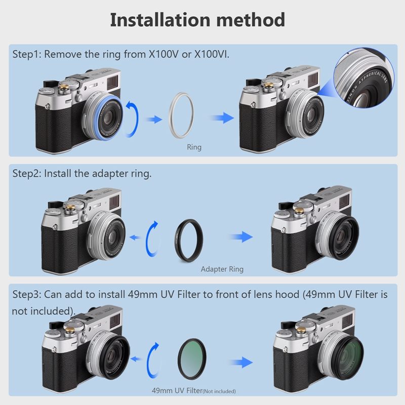 Cincin Adaptor Filter Lensa Ha - Fujifilm Camera X100Vi ulasan dan harga