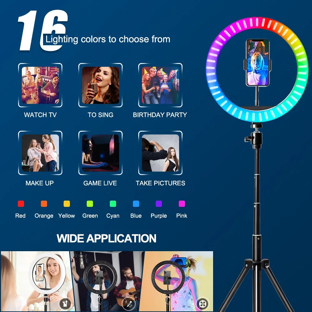 Ring Light RGB 10 Inch dengan  - Photography Lighting Overhead ulasan dan harga