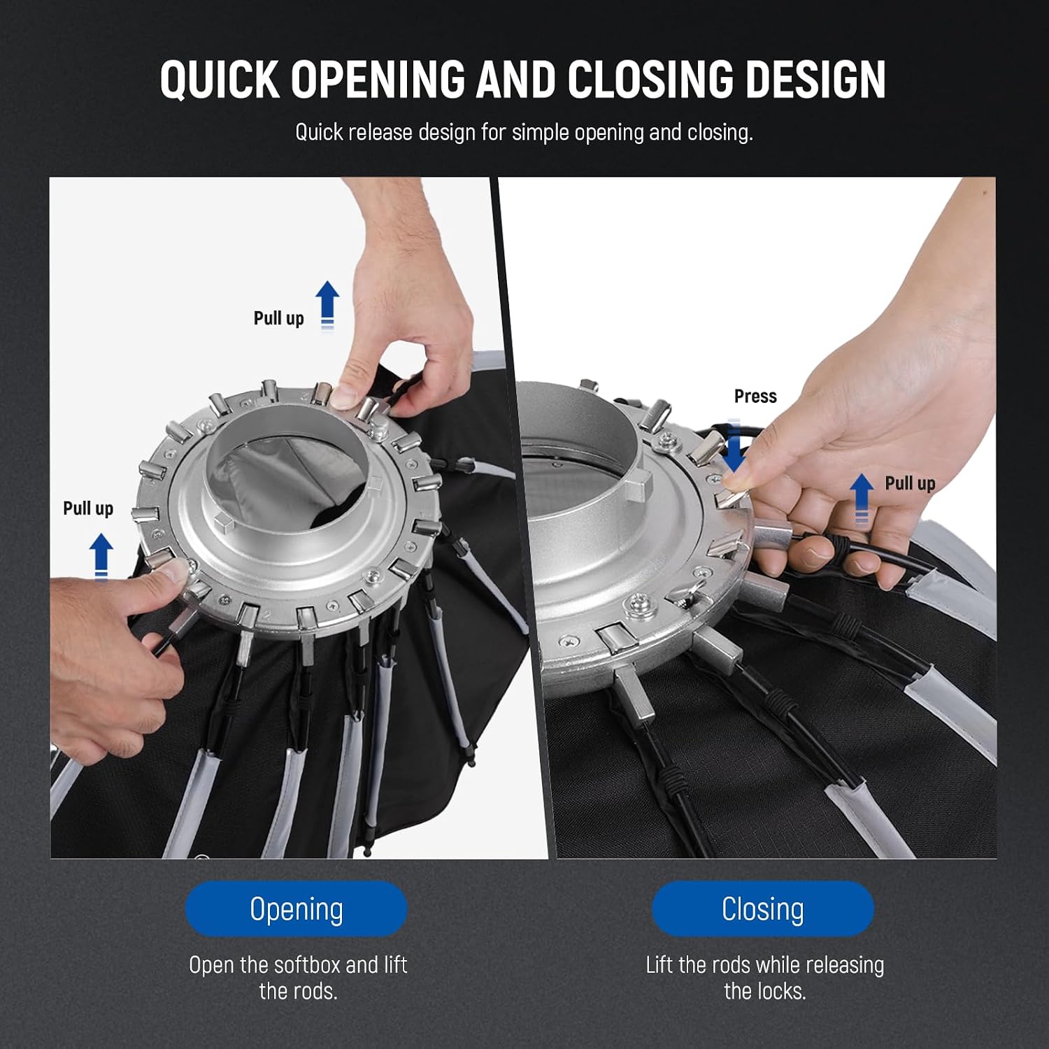 Softbox Parabola dengan Duduka - Photography Lighting Grid ulasan dan harga