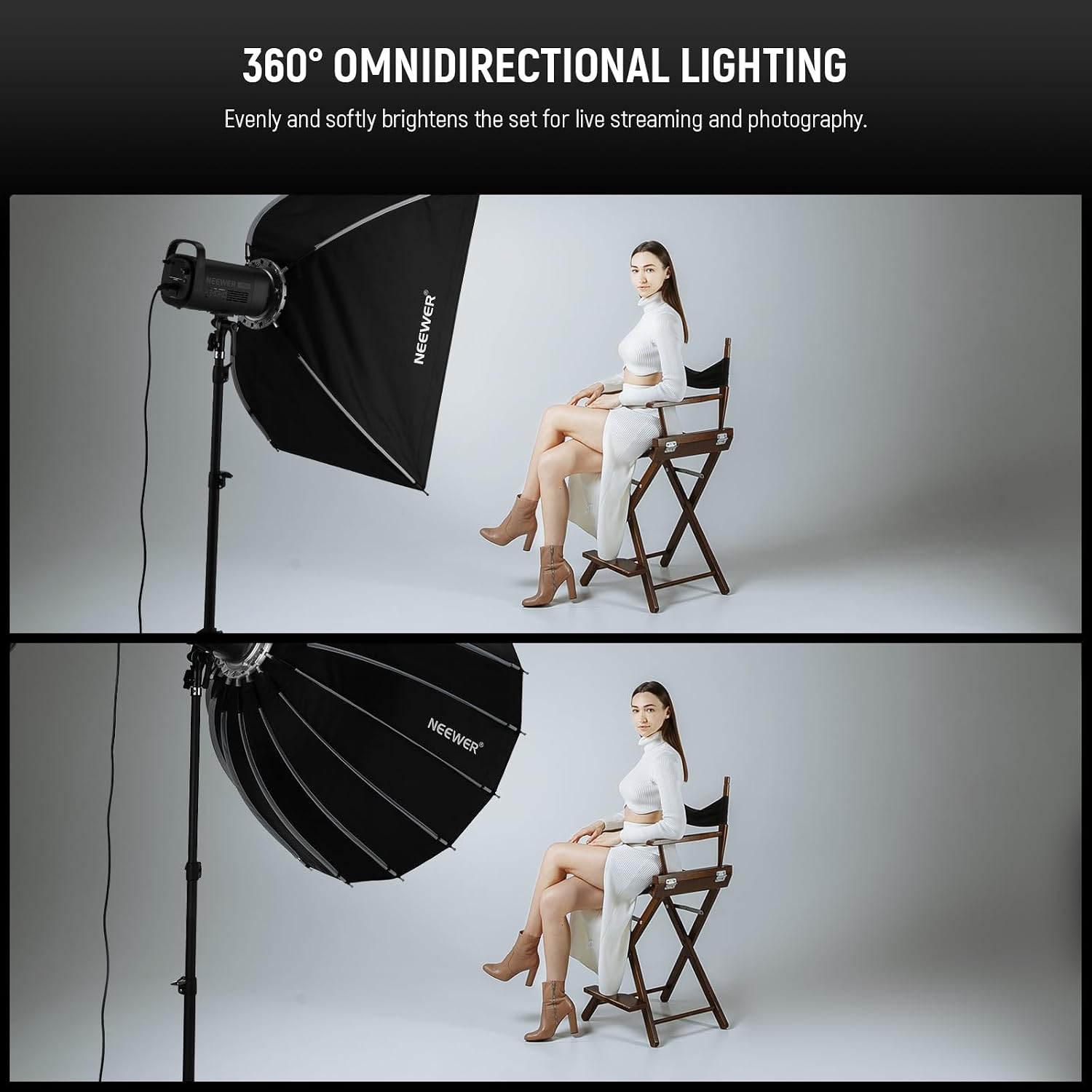 Softbox Parabola dengan Duduka - Photography Lighting Grid ulasan dan harga