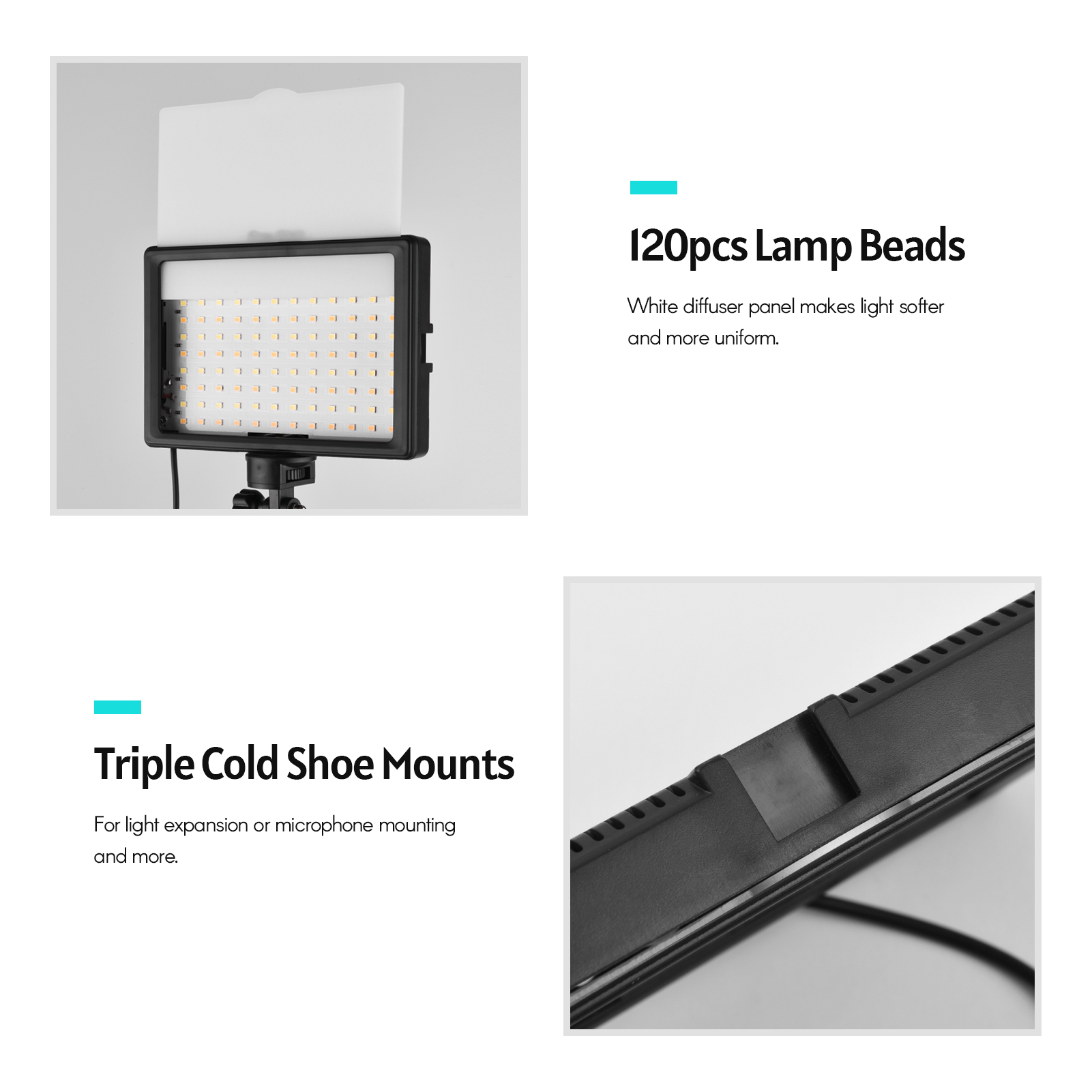 Andoer Kit lampu Video LED 2 b - Photography Video Lighting Kit With Adjustable Tripod Stand ulasan dan harga